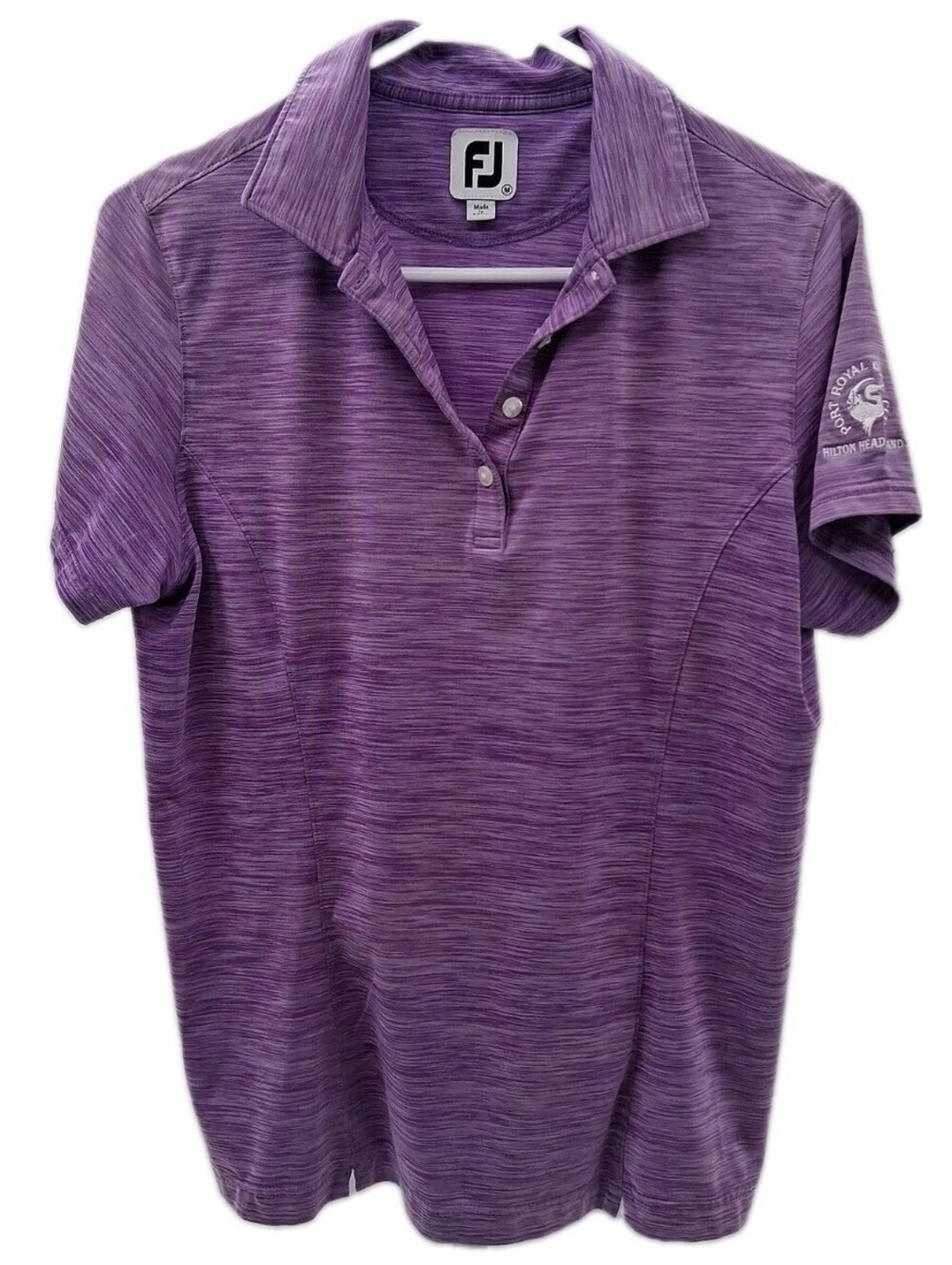 FootJoy Polo Shirt Womens Medium Purple Collared Golf Lightweight Wicking